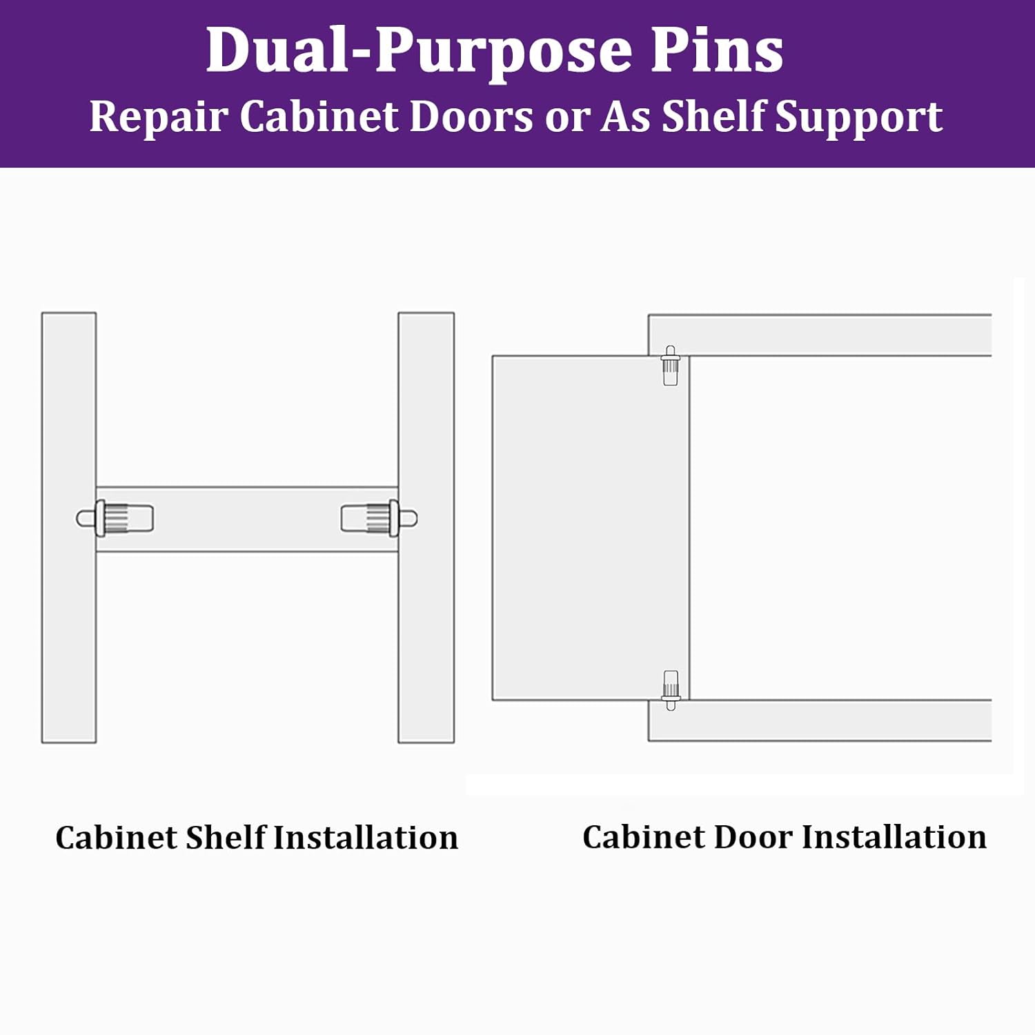 24Pcs Cabinet Door Repair Pins, Damper Replacement Spring Loaded Repair Pins, Furniture Fittings Door Pin, Blinds Repair Pin, Black - Image 4