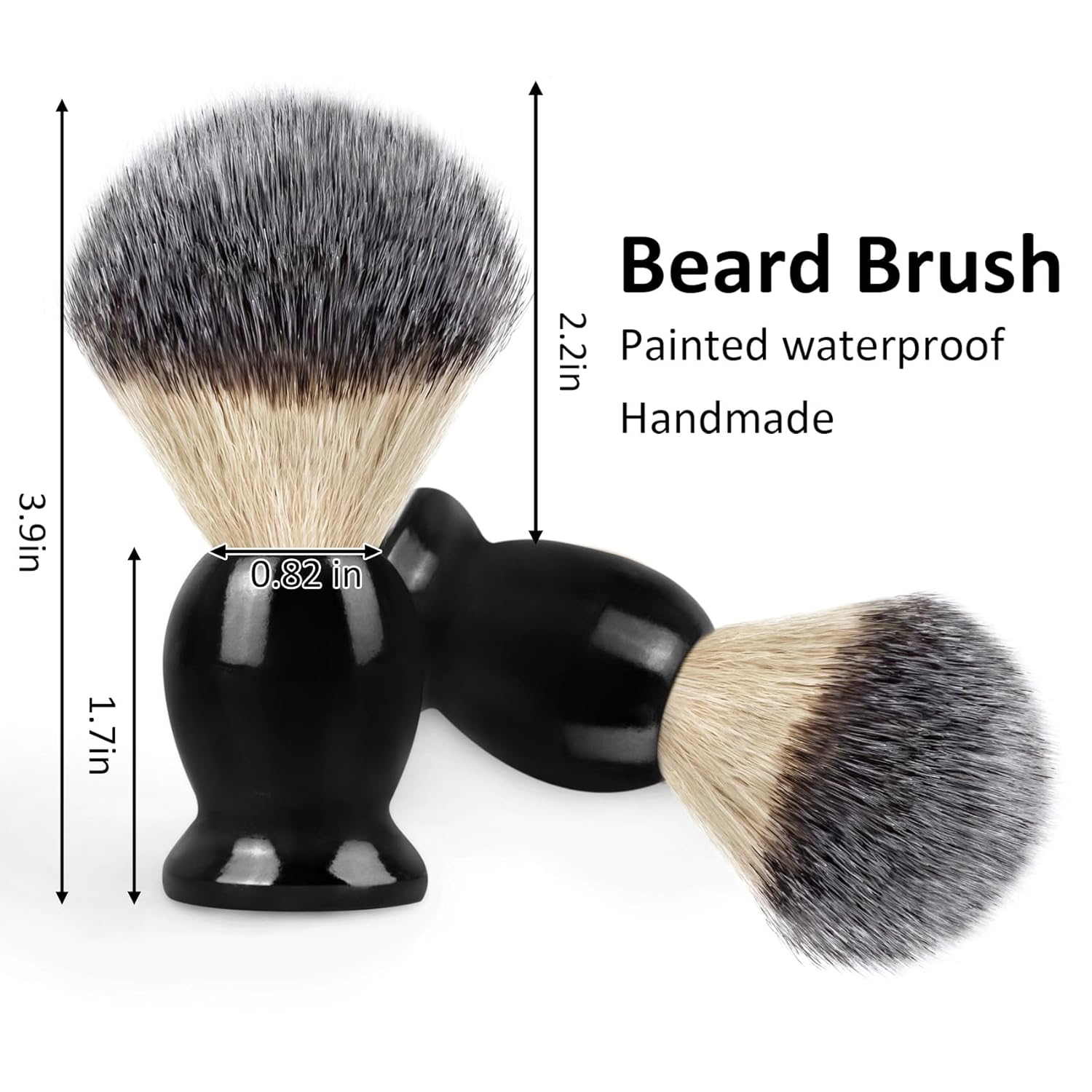Hand Crafted Shaving Brush with Hard Wood Handle, Men's Luxury Professional Hair Salon Tool Gifts for Men-Black, Perfect Fathers Day Gifts from daughter, wife or Kids - Image 3