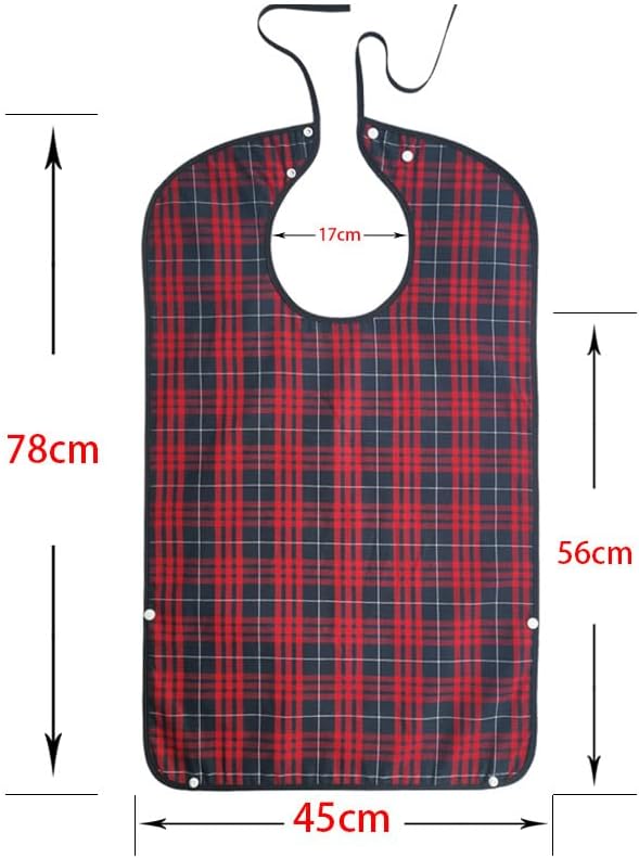 Adult Bibs for Men Women Elderly Reusable Large Adult Bibs Reusable Waterproof Clothing Protector with Crumb Catcher - Image 3