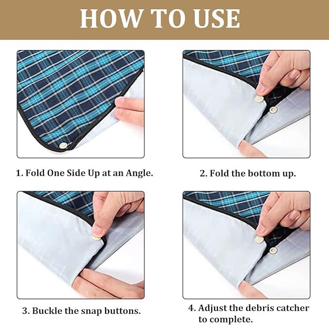 Adult Bibs for Men Women Elderly Reusable Large Adult Bibs Reusable Waterproof Clothing Protector with Crumb Catcher - Image 6