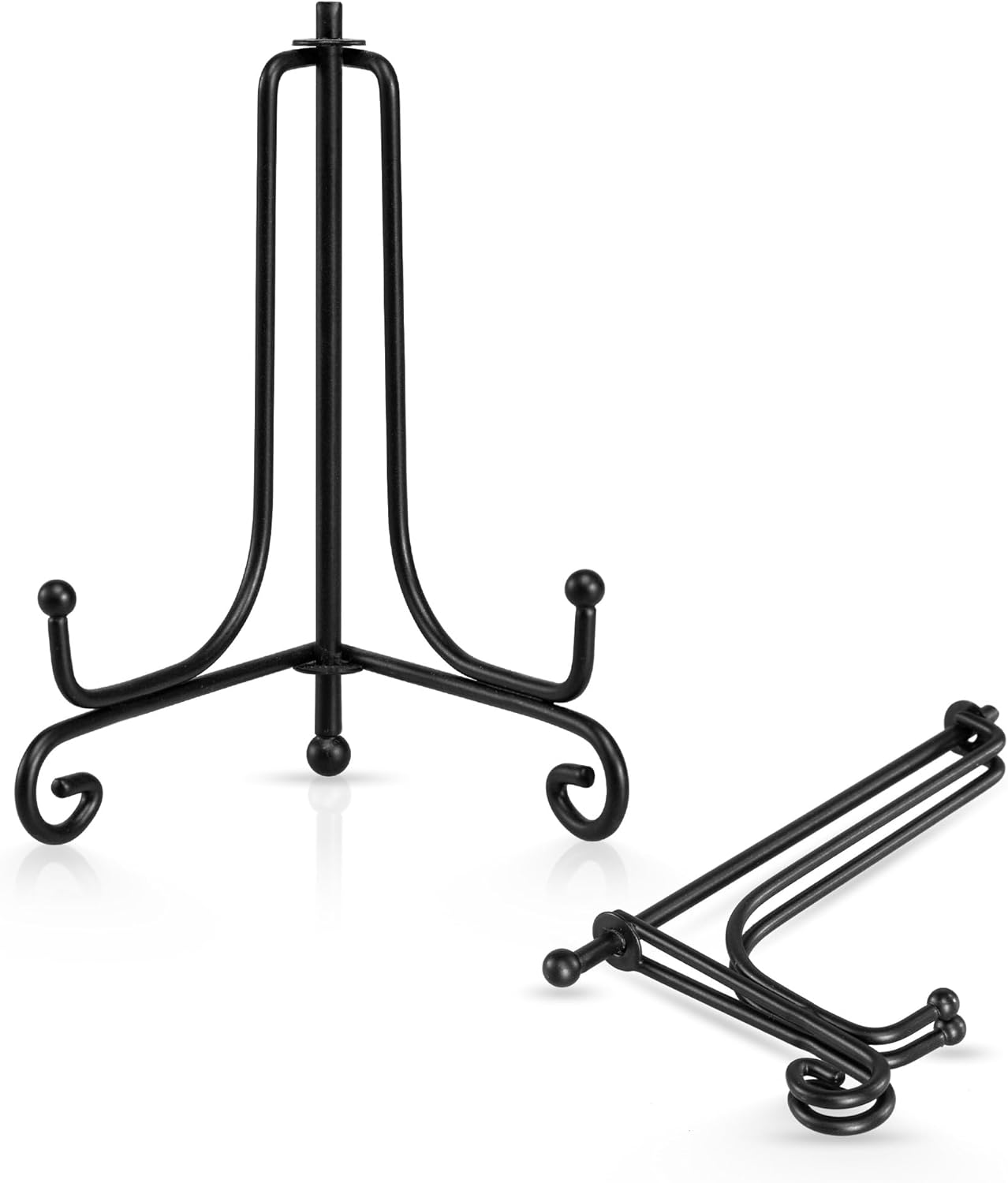 (4 pack)Iron Display Stand, Black Iron Easel Plate Display Photo Holder Stand, Displays Picture Frames, Decorative Plates, Tablets and Art 4 Inch - Image 1