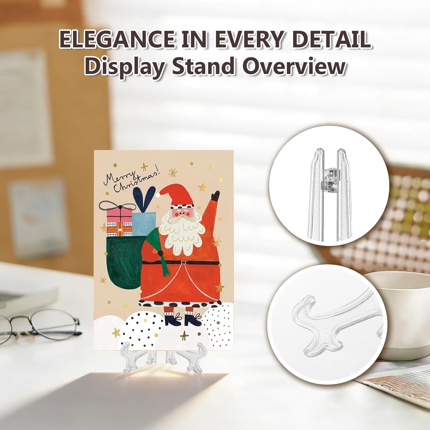 3 Inch Clear Plastic Easels or Stand/Plate Holders to Display Pictures or Other Items at Weddings, Home Decoration, Birthdays, Tables (12 Pack) - Image 2