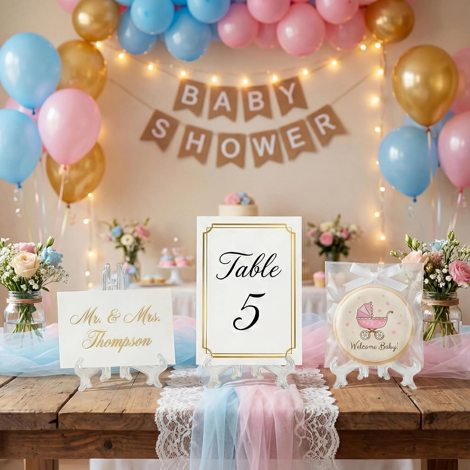 3 Inch Clear Plastic Easels or Stand/Plate Holders to Display Pictures or Other Items at Weddings, Home Decoration, Birthdays, Tables (12 Pack) - Image 3