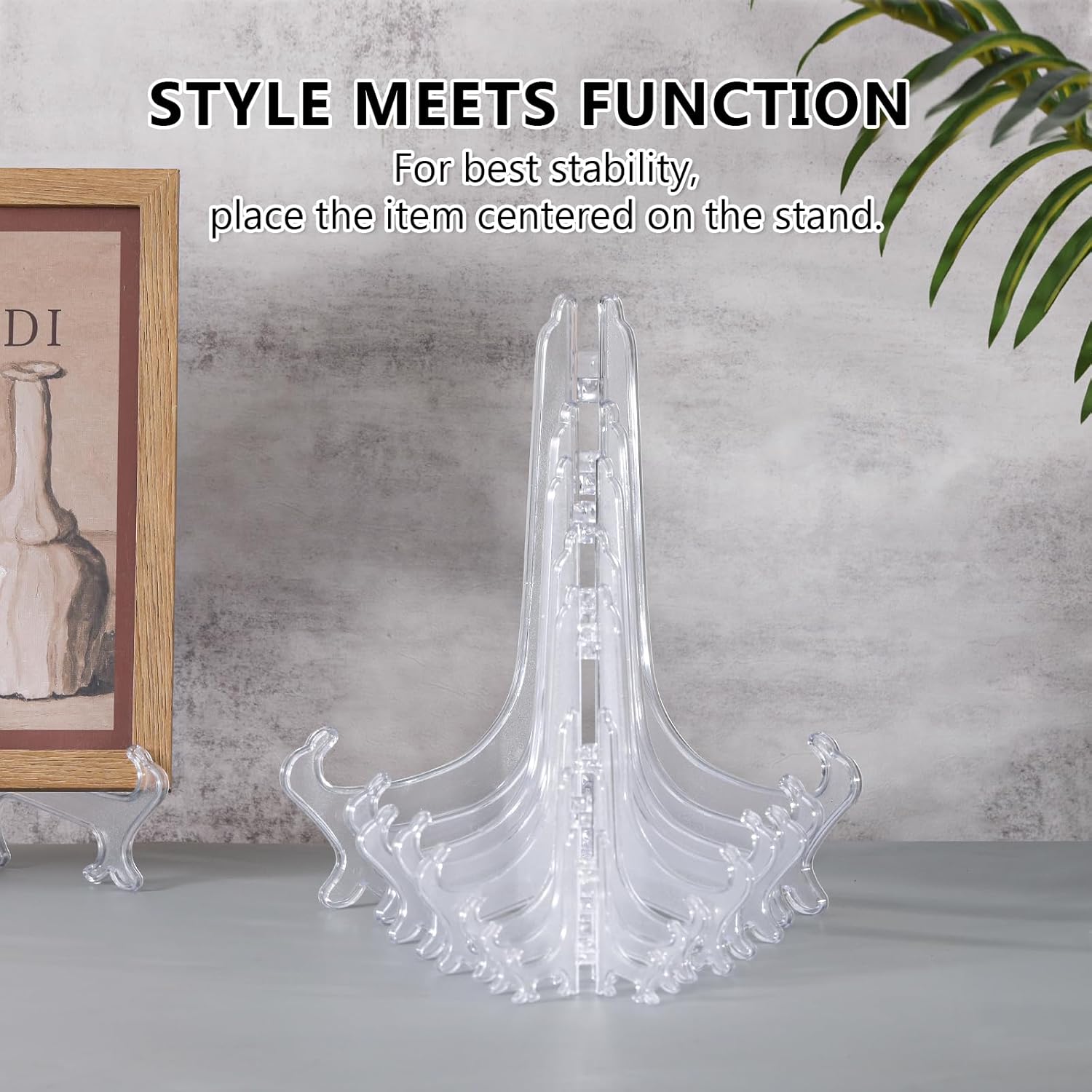 3 Inch Clear Plastic Easels or Stand/Plate Holders to Display Pictures or Other Items at Weddings, Home Decoration, Birthdays, Tables (12 Pack) - Image 8