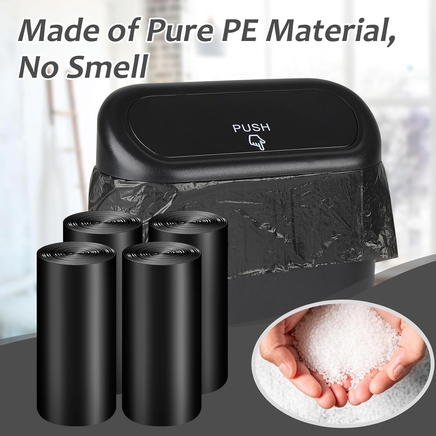 Mini Car Trash Can Bags for Auto Trash Bin, 120 Count Small Garbage Bags Organizer Tear-Resistant, Liner Refills (Vehicle Trash Can is not Included), Black - Image 2