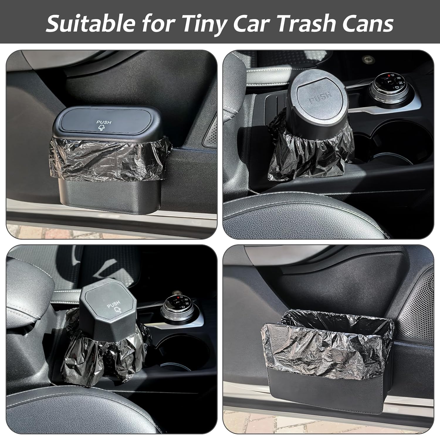 Mini Car Trash Can Bags for Auto Trash Bin, 120 Count Small Garbage Bags Organizer Tear-Resistant, Liner Refills (Vehicle Trash Can is not Included), Black - Image 6