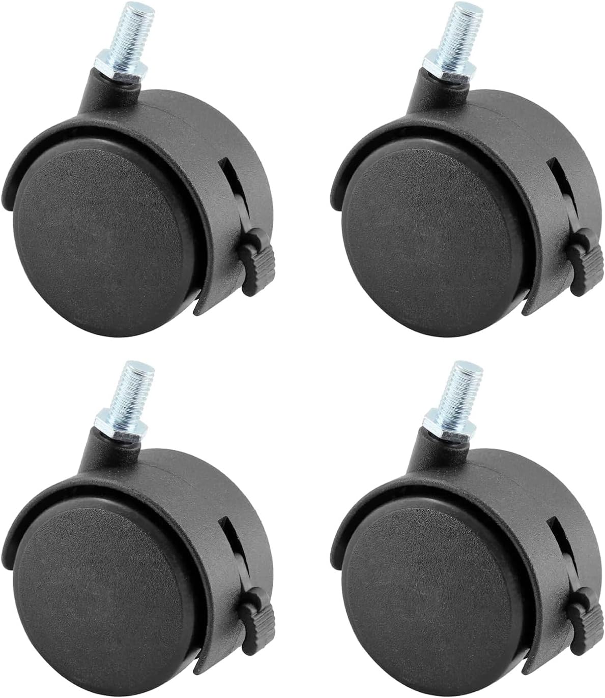4 Pcs 1.5 Inch Swivel Caster Wheels with Locking Brake,Replacement Caster Wheels for Seats Shelves Shopping Baskets Cribs Appliances Equipment Industrial Equipment(Black) - Image 1