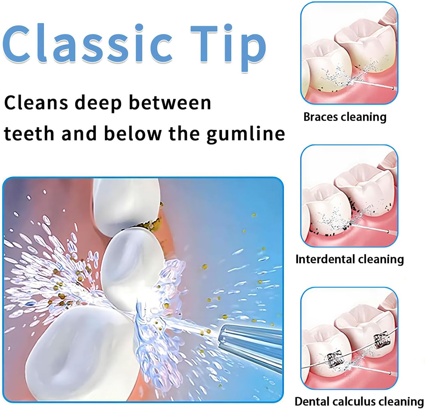 Replacement Heads for Waterpik Water Flosser,Replacement Tips for Waterpik Water Flosser,Easy to lnstall(4 Classic Jet Tips) - Image 2