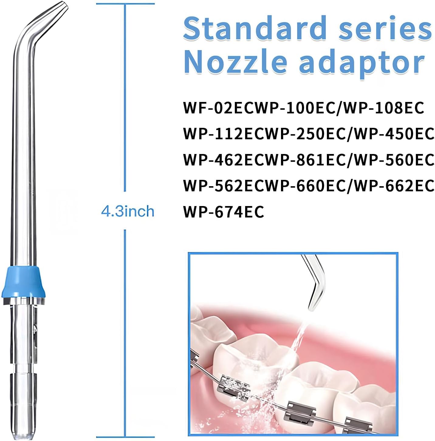 Replacement Heads for Waterpik Water Flosser,Replacement Tips for Waterpik Water Flosser,Easy to lnstall(4 Classic Jet Tips) - Image 3