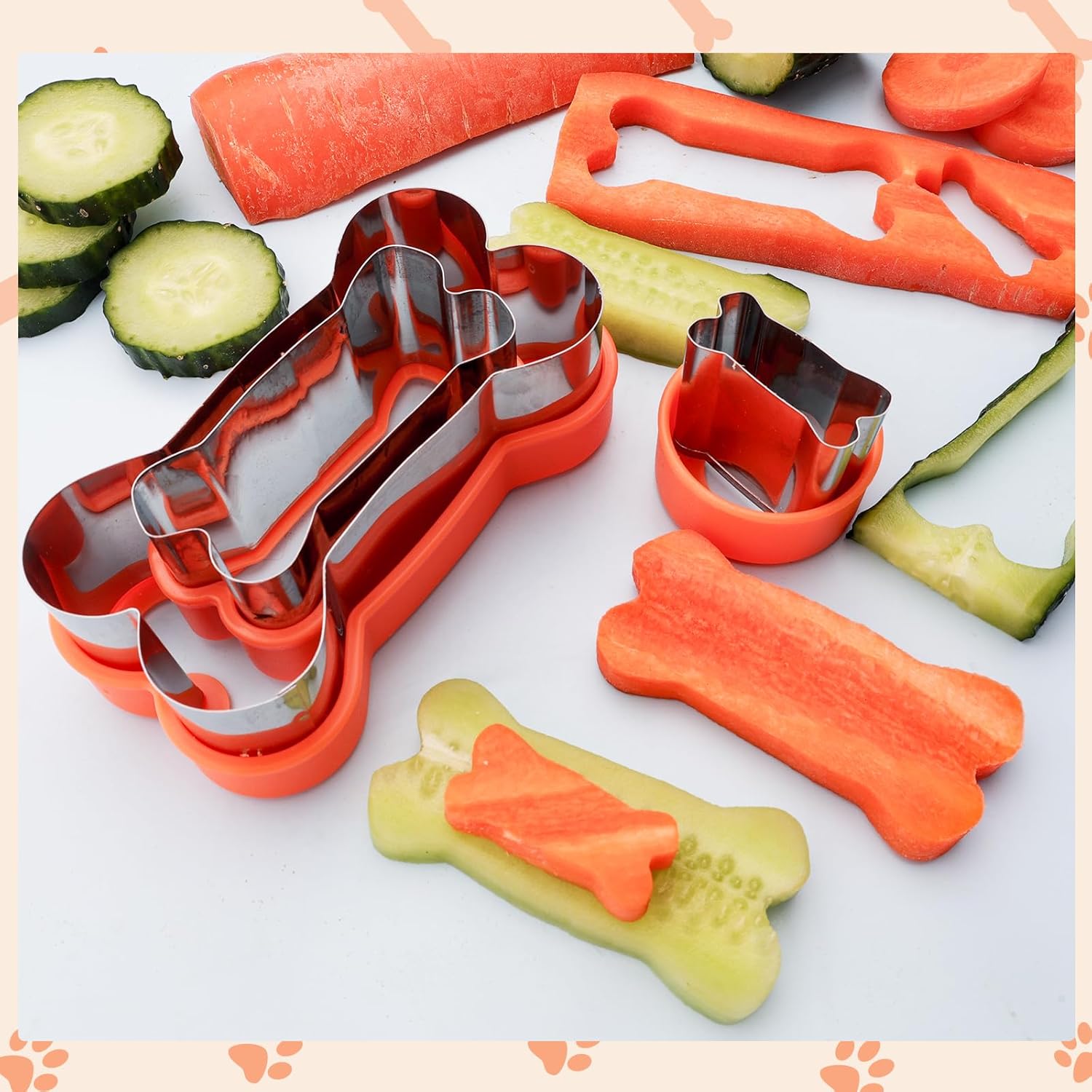Dog Cookie Cutters Set 3 Piece -3 Different Sizes Of Dog, Bone, and Paw Print Cookie Mold Dog Bone Cutters Stainless Steel Shaped Cutters for Homemade Treats,Cakes and Cookies - Image 3