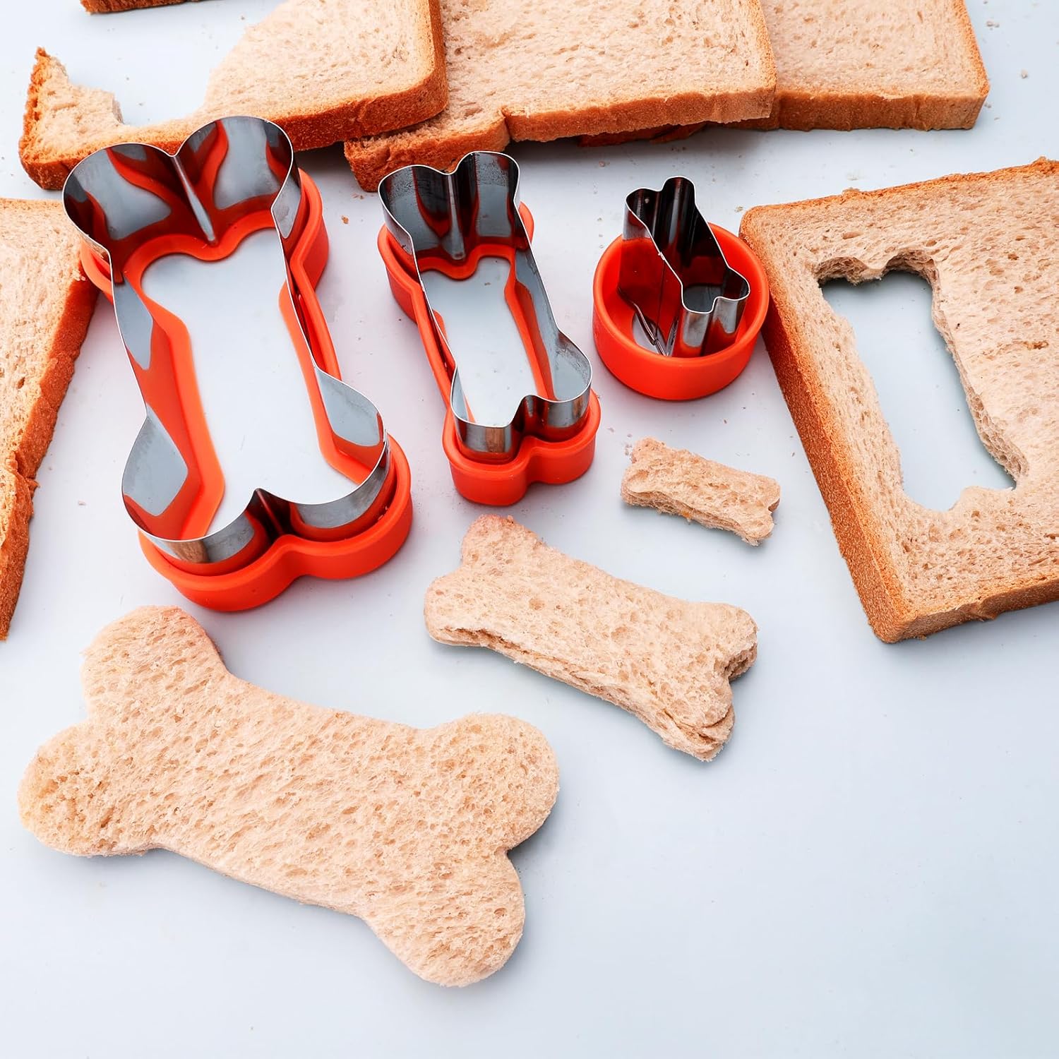Dog Cookie Cutters Set 3 Piece -3 Different Sizes Of Dog, Bone, and Paw Print Cookie Mold Dog Bone Cutters Stainless Steel Shaped Cutters for Homemade Treats,Cakes and Cookies - Image 5