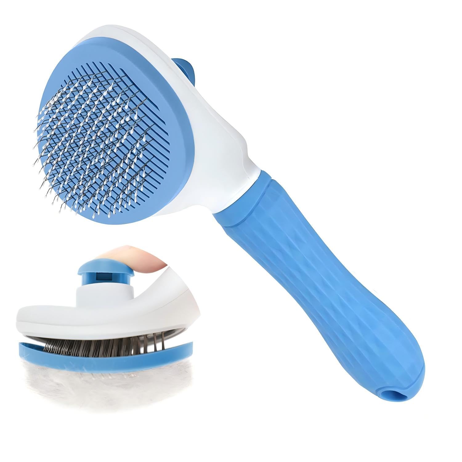 Dog Cat Shedding Brush, Self Cleaning Deshedding Tool for Undercoat, Grooming Rake for Long Short Hair Pets, Skin Friendly Fur Remover - Image 1
