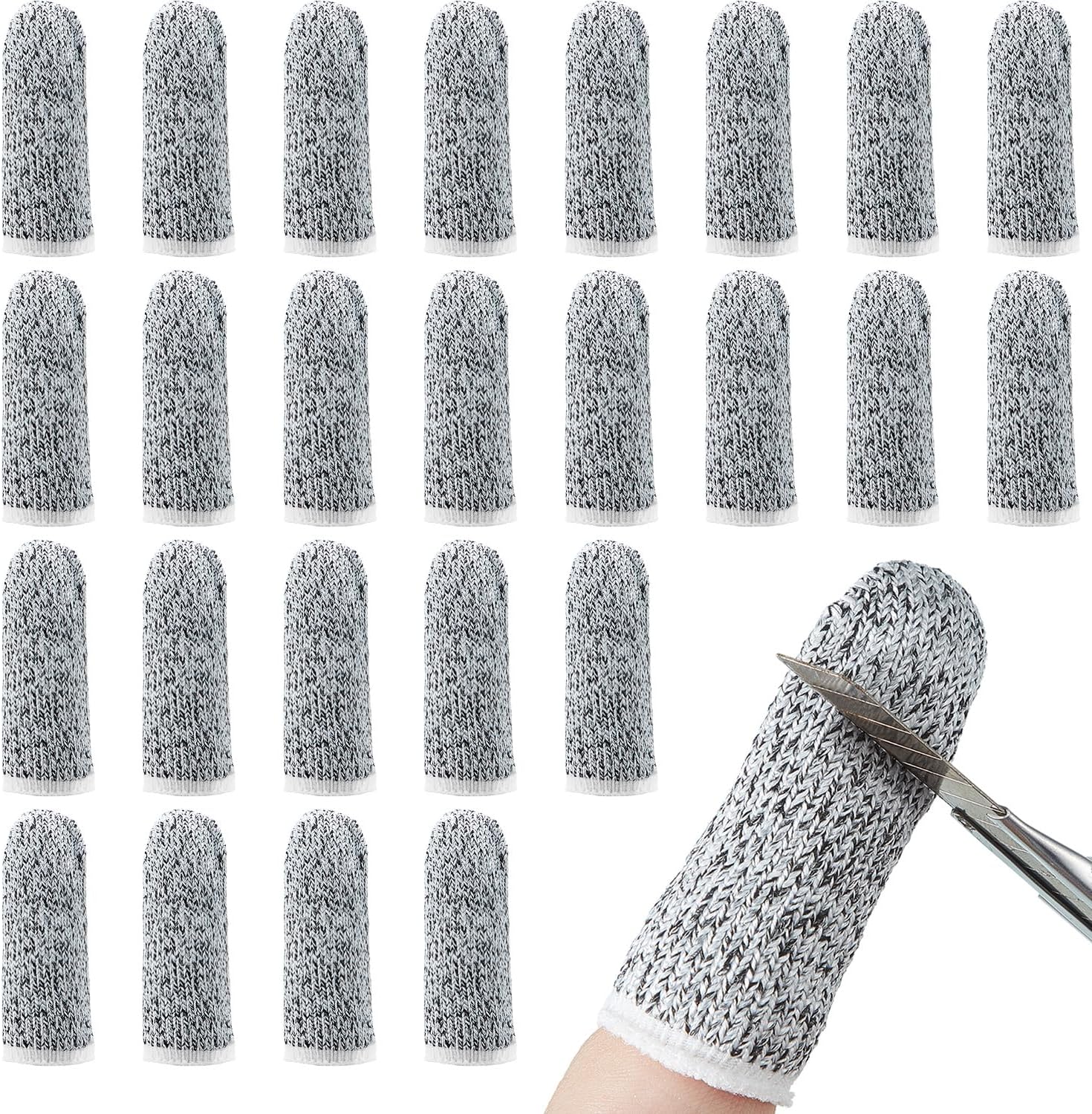 20 Pieces Cut Resistant Finger Cots Protection Reusable Finger Thumb Protector Gloves for Kitchen Sculpture Work (2.2 Inch) - Image 1