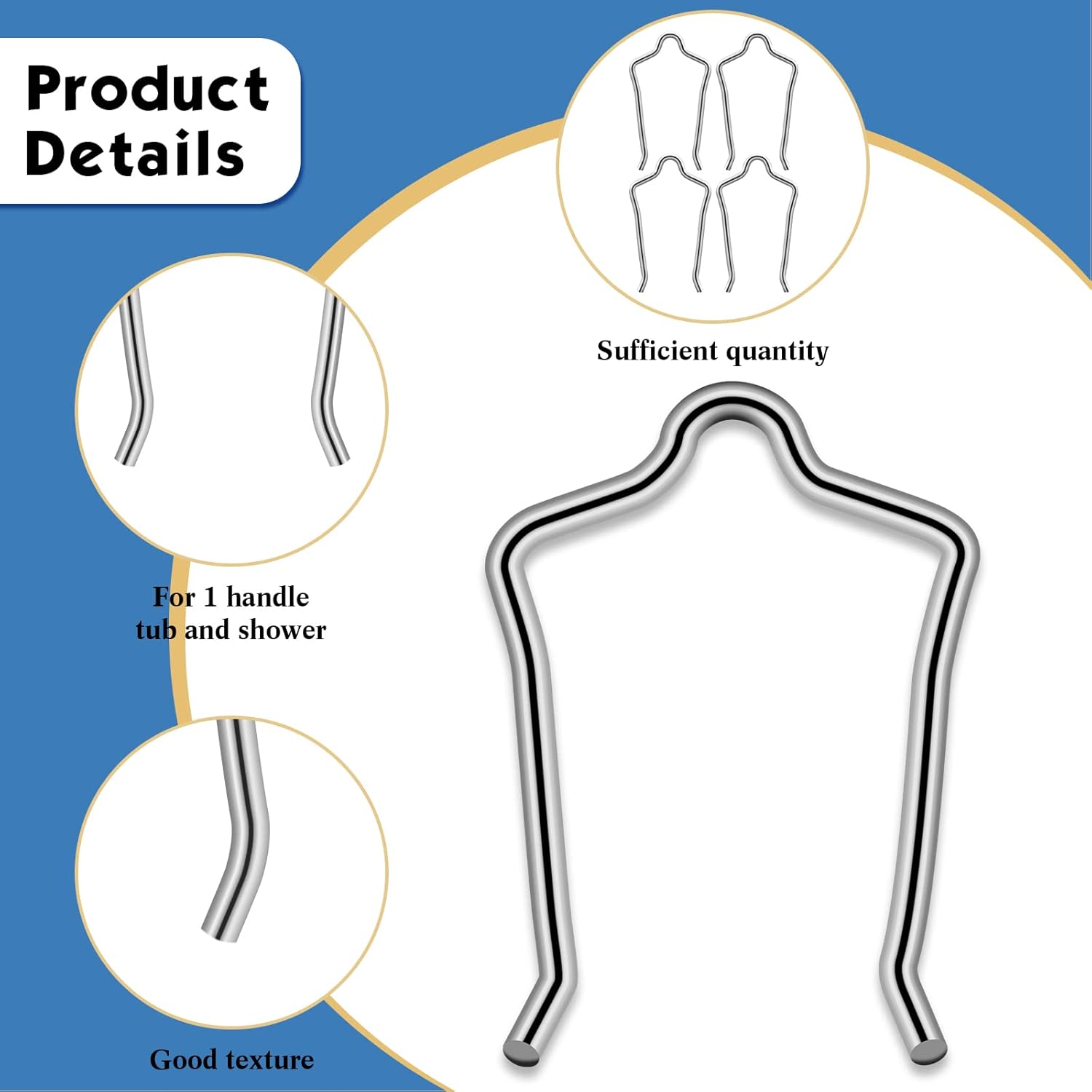 4 Pieces 96914 Retainer Clip Compatible with 1222 Faucet Value, Cartridge Removal Tool for One-Handle Tub Shower Faucet Cartridge Replacement - Image 3