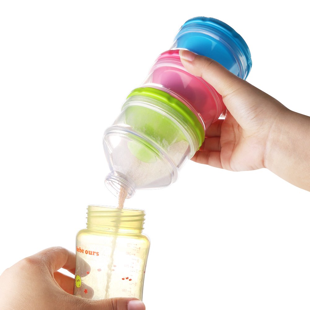 Baby Formula Dispenser, Non-Spill Stackable Formula Dispenser On The Go, Baby & Kids Snack Containers, Formula Container for Travel, BPA Free - Image 4