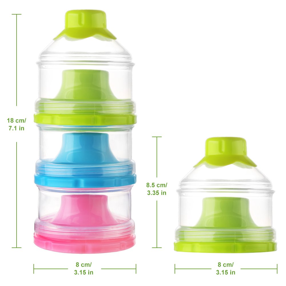 Baby Formula Dispenser, Non-Spill Stackable Formula Dispenser On The Go, Baby & Kids Snack Containers, Formula Container for Travel, BPA Free - Image 6
