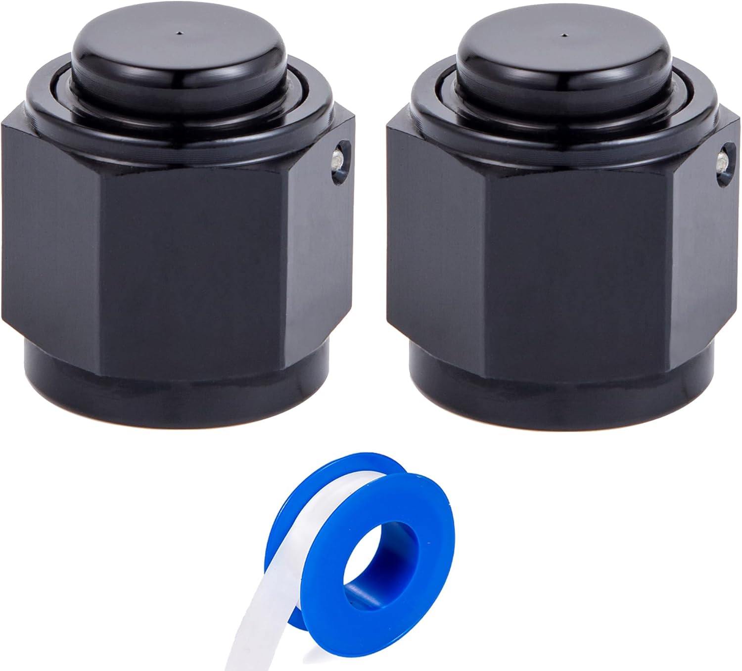 8AN Female Flare Cap Block off Fitting Plug Nut Adapter Aluminum Black 2PCS (8AN 2Pack) - Image 1