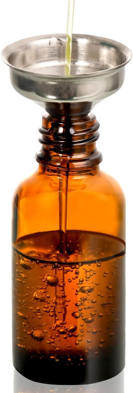 4 Pack, 2 oz Bottles with Dropper & 1 Funnel & 4 Labels - Essential Oils Bottles for Health, Personal Care & Beauty - 60ml Thick Dark Amber Glass Tincture Bottles, Refillable Cosmetic Containers - Image 7