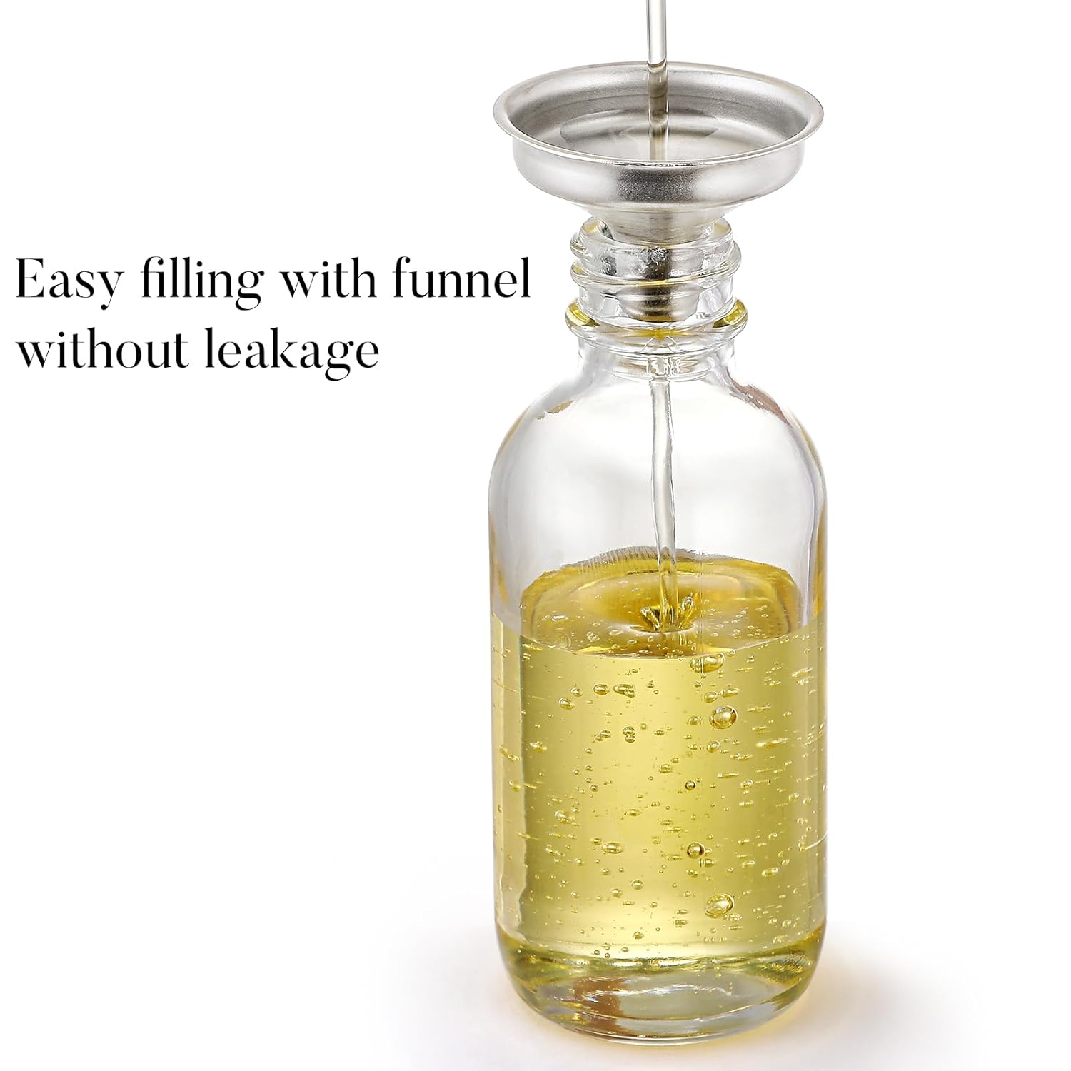 4 Pcs, 2 oz Clear Eye Dropper Bottles with 1 Stainless Steel Funnels & 4 Labels - Black Caps 60ml Thick Glass Tincture Bottles - Leakproof Essential Oils Bottles for Health, Personal Care & Beauty - Image 4
