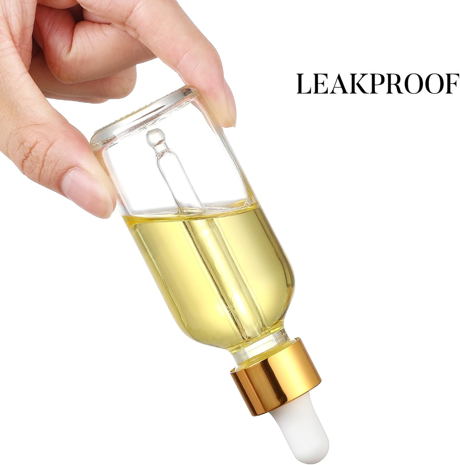 4 Pcs, 1 oz Golden Cap Clear Dropper Bottles (30ml) with 1 Funnel & 4 Labels - Glass Tincture Bottles with Eye Droppers - Leakproof Essential Oil Bottles for Health, Personal Care & Beauty - Image 7