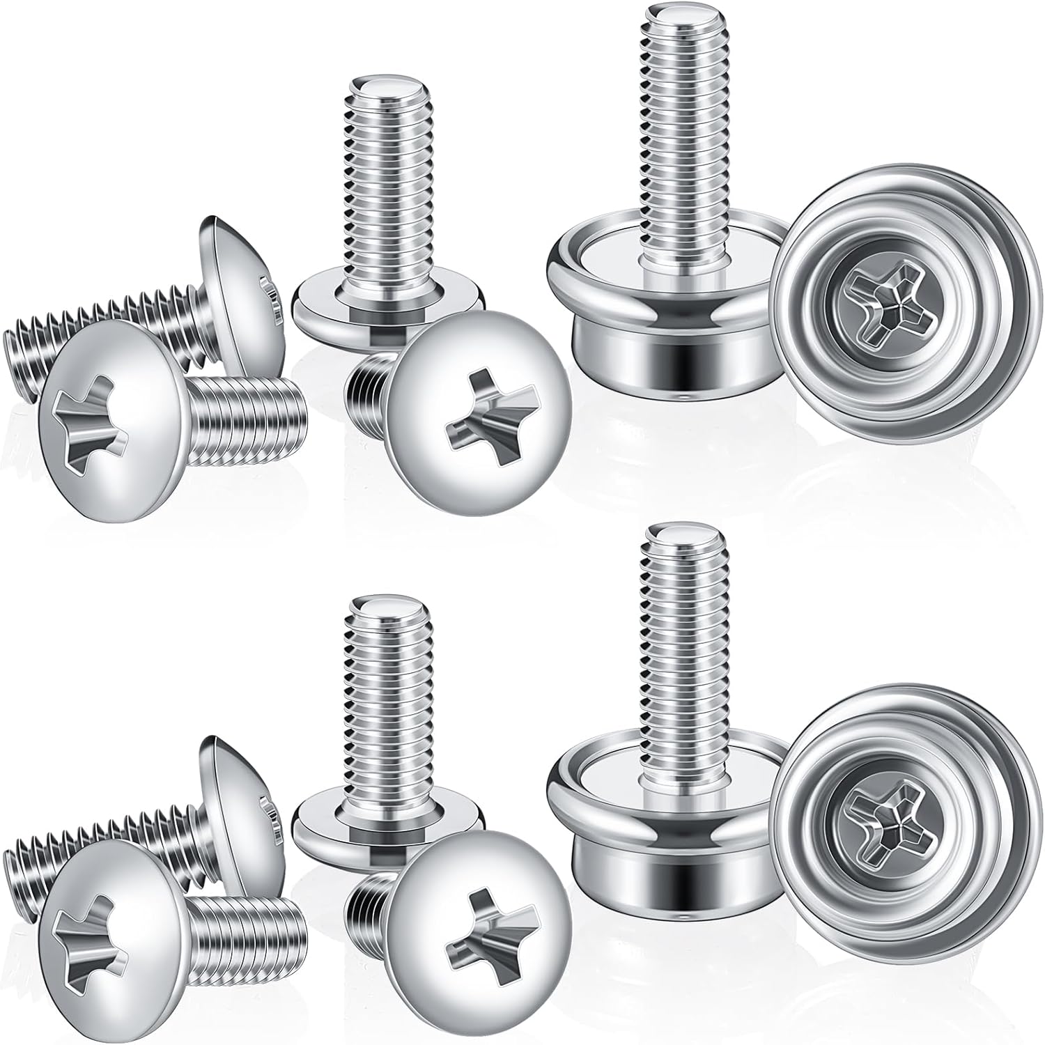 12 Pcs Stainless Steel Football Helmets Visor Screws, Hockey Helmet Repair Mask Screw Kit with 12mm and 10mm Screws Hockey Helmet Screw Facemask Hardware Kit for Youth Football - Image 1