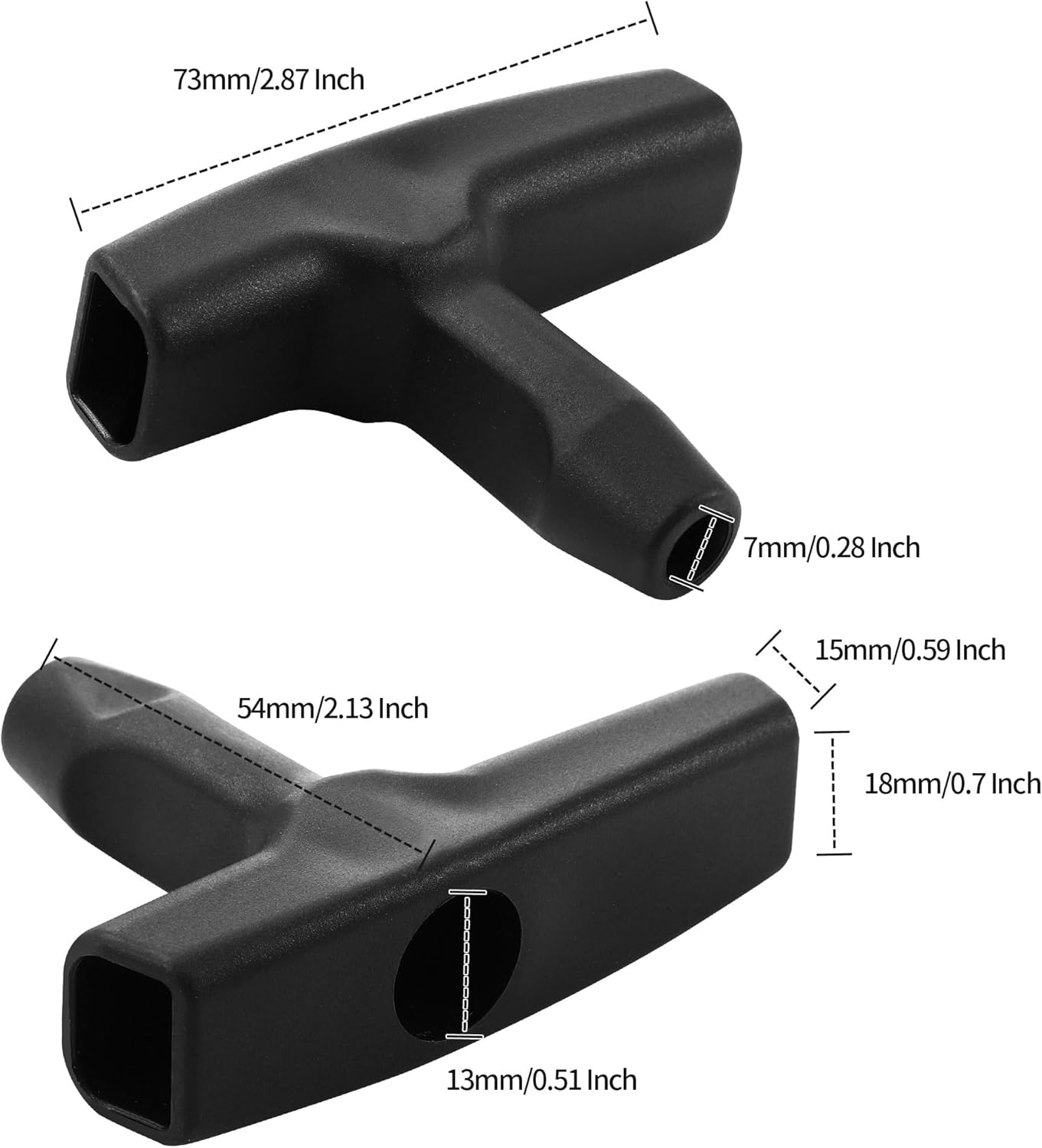 2 Packs Pull Cord Handle, Gasoline Engine Pull Starter Handle Grip, Lawn Mower Pull Handle for Generator, Chainsaw, Trimmer Edger Brush Cutter Engine Parts, 2.84Inch Long and 0.65Inch Width Handle - Image 6