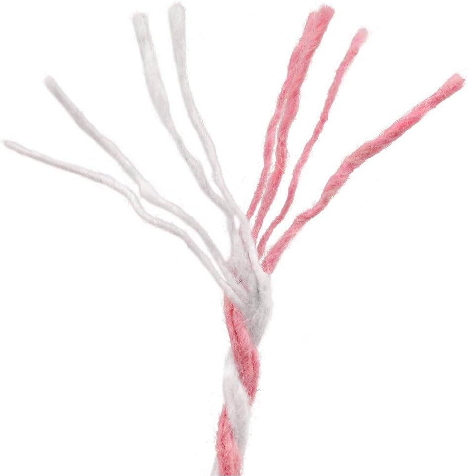 Pink and White Twine String, 328 Feet Christmas Bakers Twine String, 2MM Heavy Duty Packing String for DIY Crafts, Christmas Decoration, Gift Wrapping, Craft Wrapping - Image 3