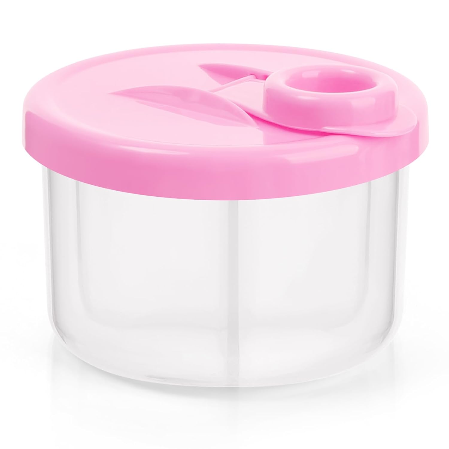Baby Formula Dispenser On The Go, Non-Spill Rotating Three-Compartment Formula Container to Go, Milk Powder Kids Snack Container for Infant Toddler Travel, Pink - Image 1