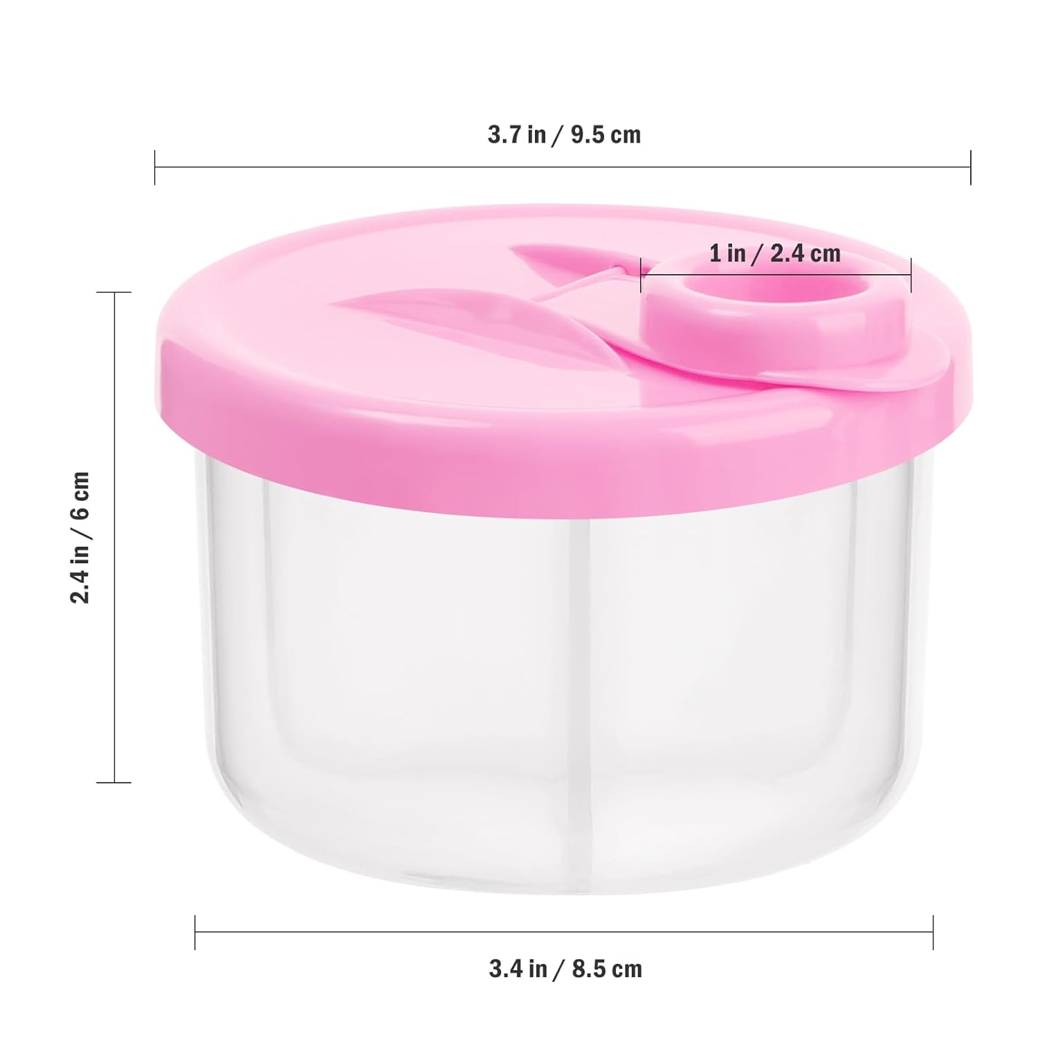 Baby Formula Dispenser On The Go, Non-Spill Rotating Three-Compartment Formula Container to Go, Milk Powder Kids Snack Container for Infant Toddler Travel, Pink - Image 8