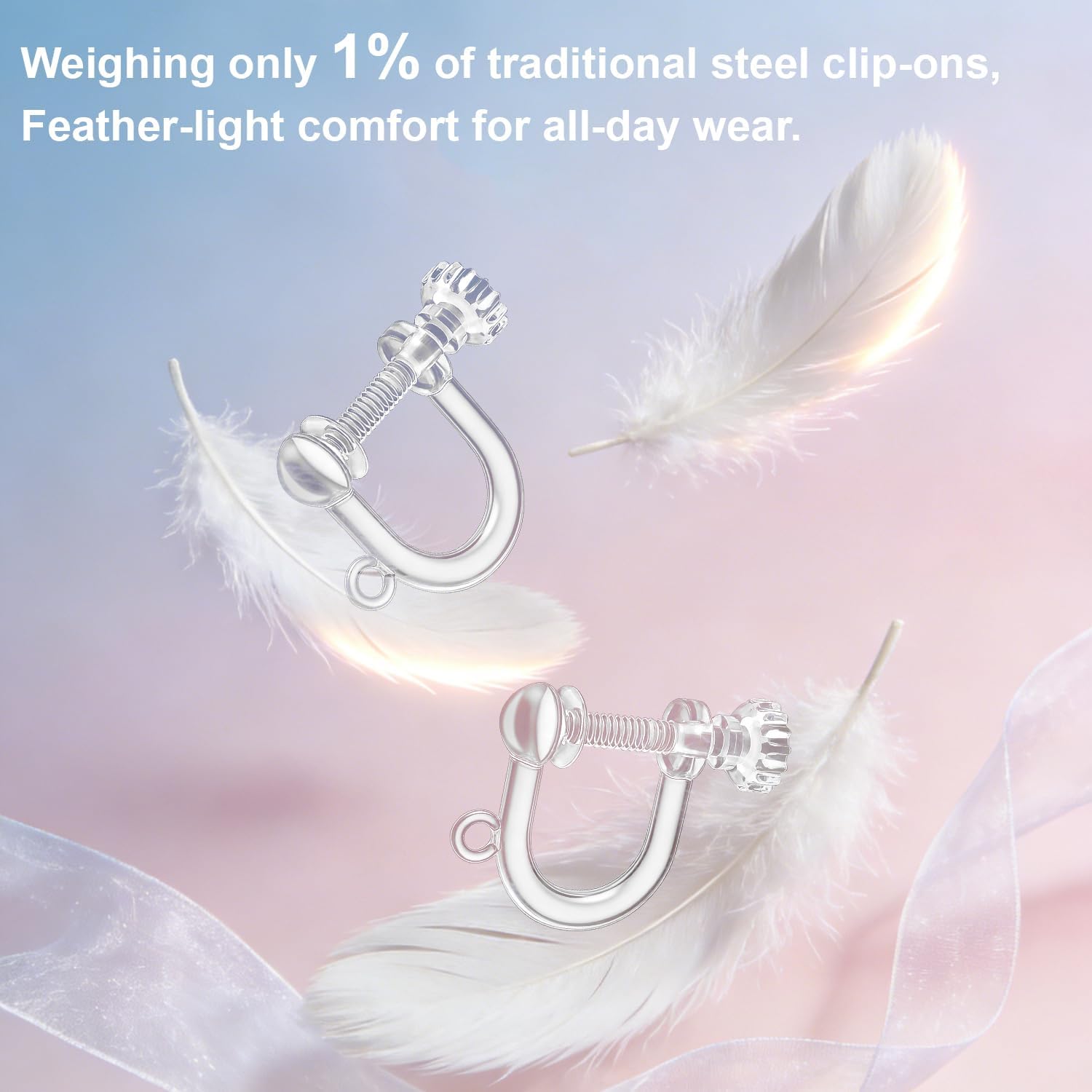 40pcs Screw Back Earring Converter with Jump Rings – Convert Dangle Earrings for Non-Pierced Ears, Such as Those with Fishhook or Kidney Hook Findings, Painless & Hypoallergenic Resin U‑Type Earrings - Image 4