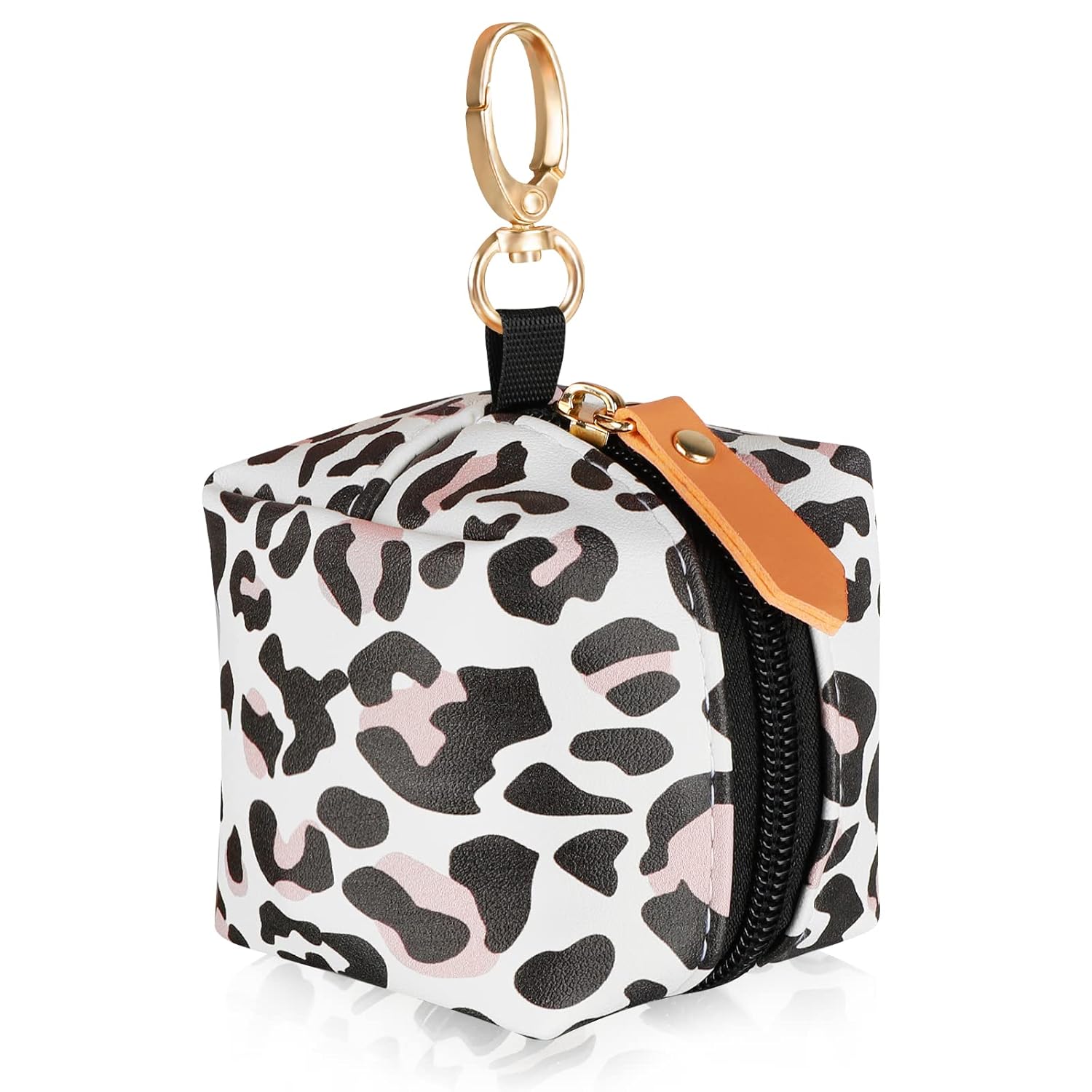 Baby Pacifier Case with Clip, Baby Pacifier Holder Pouch Box for Diaper Bag, Holds 2 Pacifiers for Travel Outdoor Activities, Small Baby Utensils,Black Leopard - Image 1