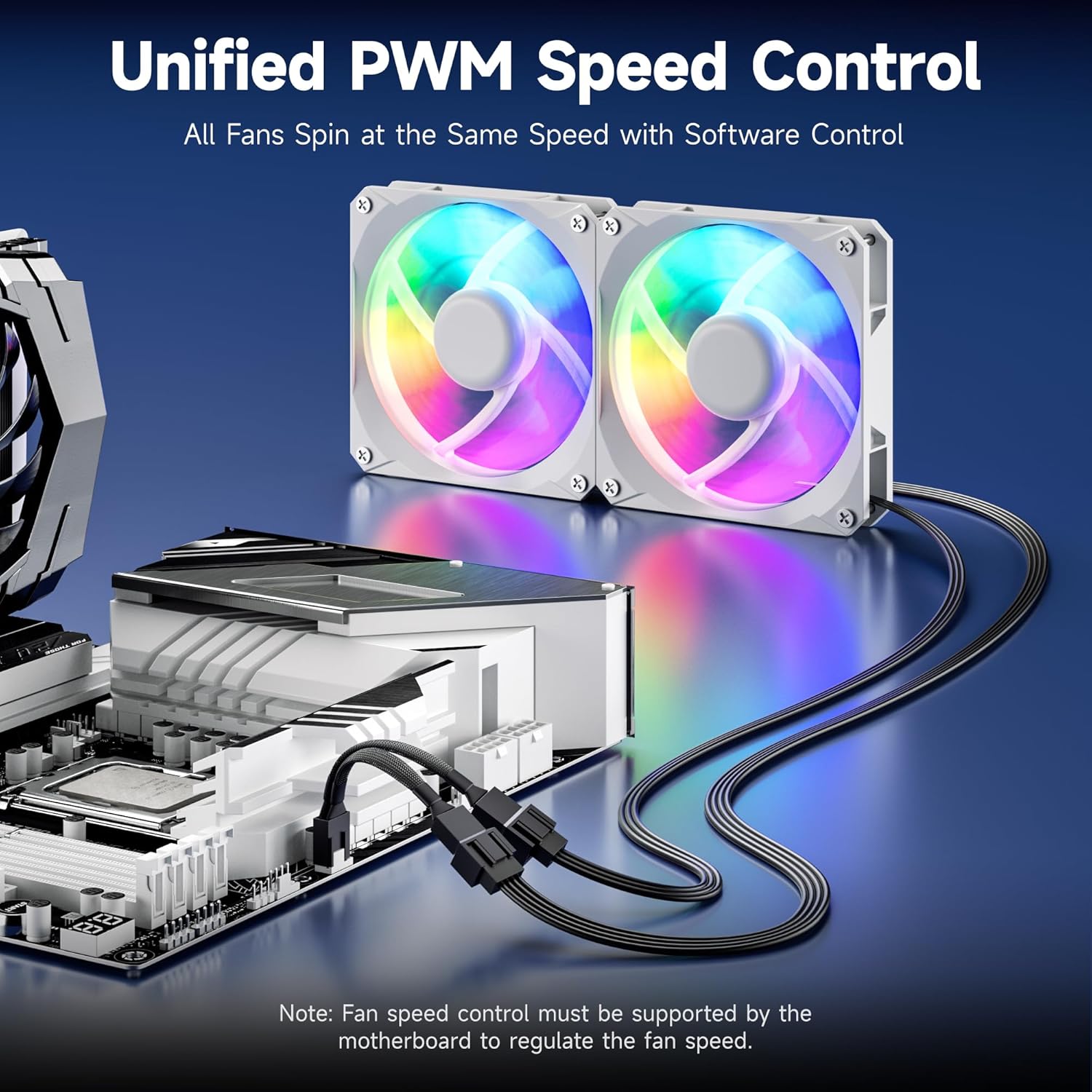 2-Pack 2 Way 4 Pin PWM Fan Splitter Cable - 4 Inches, PC Fan Splitter 1 to 2 Converter, PC PWM Extension Cable - Image 4