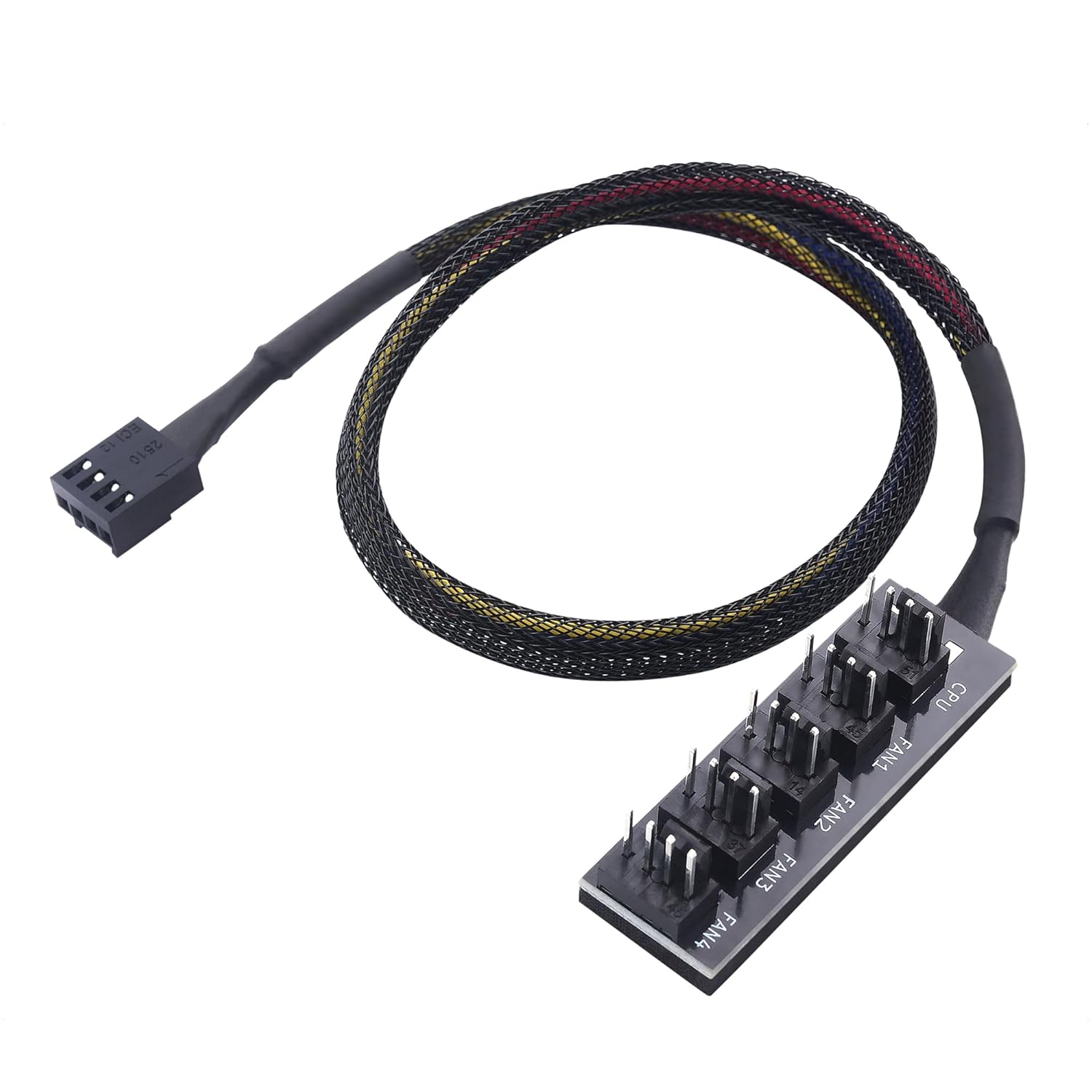 PC Case PWM Fan Hub, PC Fan Hub, 1-to-5 Way PWM Splitter with 16-Inch Cable - Image 1
