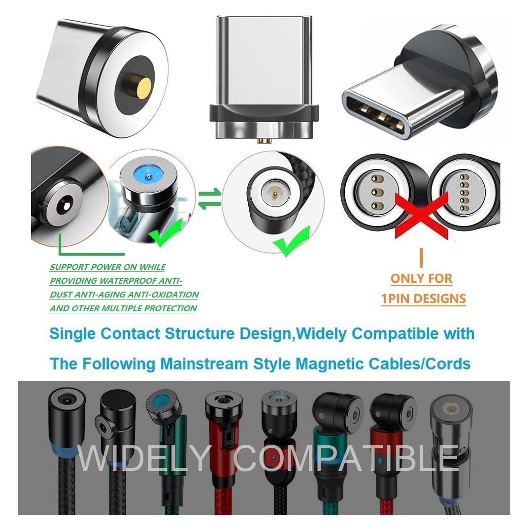 Magnetic Charging Tip Series,Type-c Tips 4 Pack,Magnetic Type-C Tips,Just 4 USB-C Tips Without Cable&Non-Data - Image 3