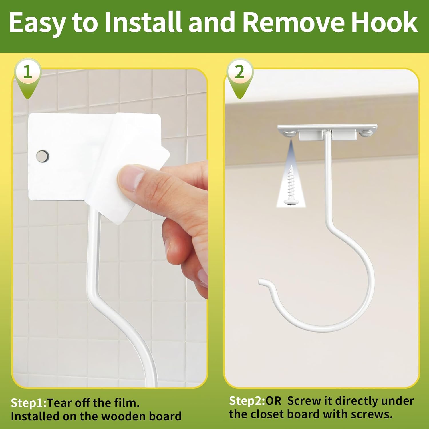 1Pcs White Self-Adhesive Banana Hook, Grape Hook, Kitchen Fruit Hooks, Banana Hanger, Keep Bananas Fresh Under The Cabinet, with Magnetic Absorption Storage Perfect Design - Image 2