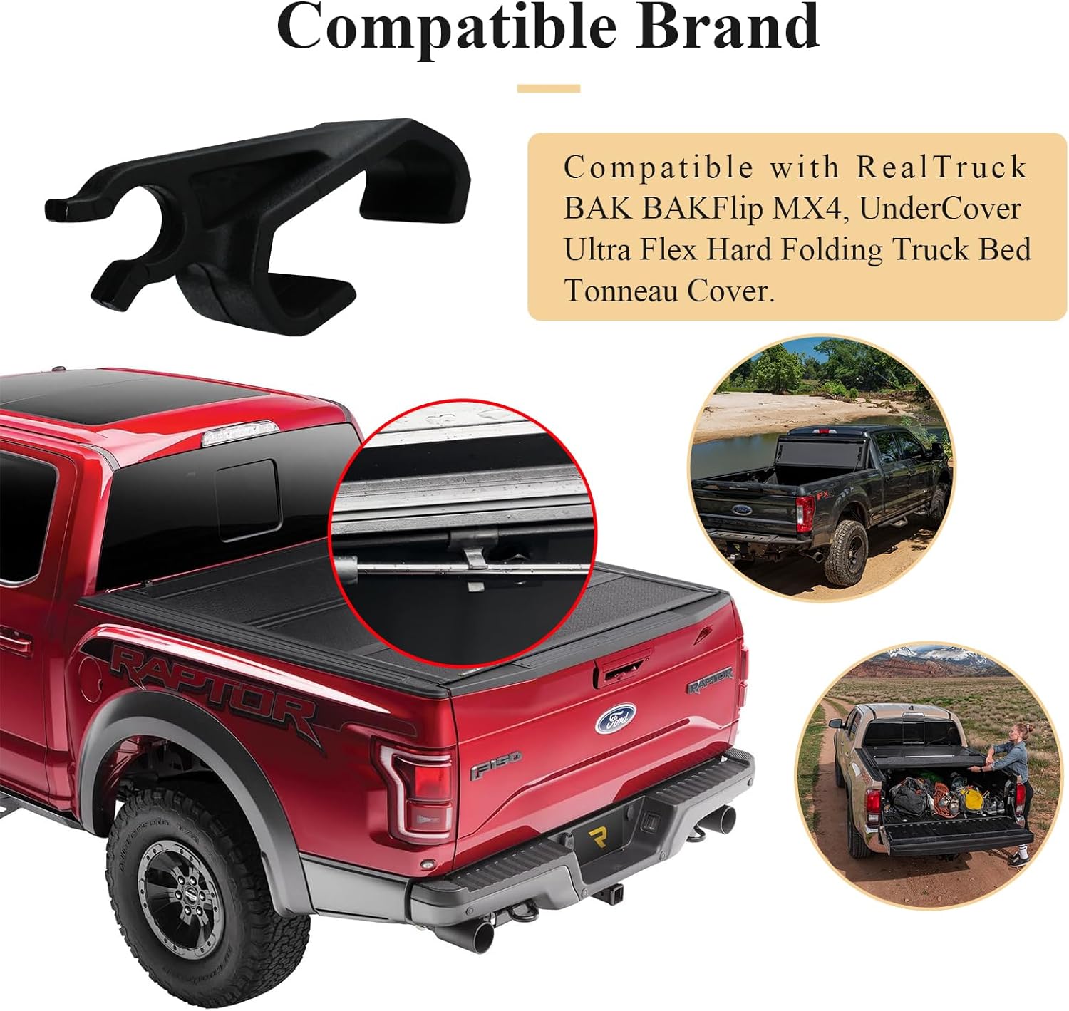 2 pcs 351B0024 Truck Bed Cover Clips, Tonneau Cover Prop Rod Clips, Compatible with RealTruck BAK BAKFlip MX4, Undercover Ultra Flex Hard Folding Truck Bed Tonneau Cover - Image 3