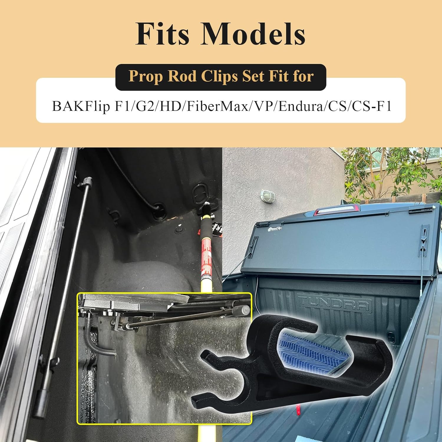 2 pcs 351B0024 Truck Bed Cover Clips, Tonneau Cover Prop Rod Clips, Compatible with RealTruck BAK BAKFlip MX4, Undercover Ultra Flex Hard Folding Truck Bed Tonneau Cover - Image 4