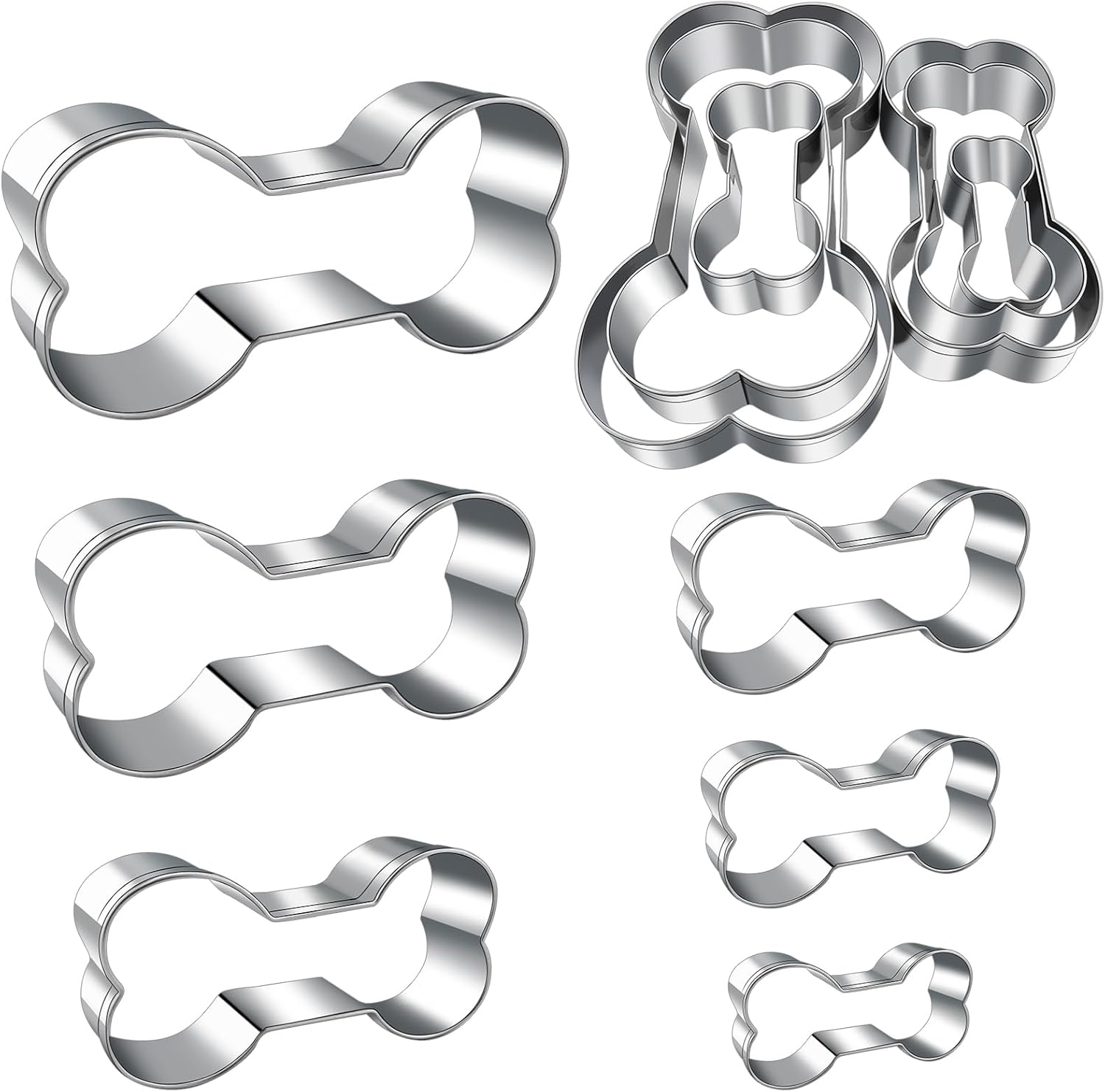 Dog treats Cutters Set 6 Pieces Dog Cookie Cutter sets Different Sizes Mini Small Medium Big Cut Out for Homemade Treats and Baking - Image 1