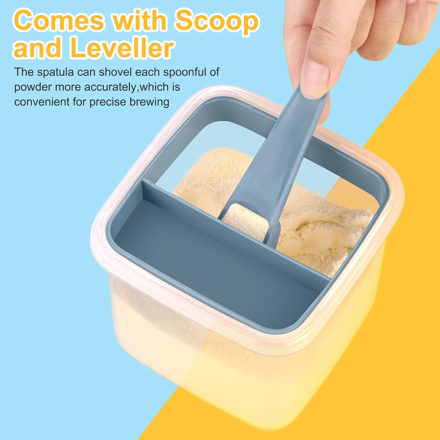 Formula Dispenser On The Go, Formula Container to Go, Portable Milk Powder Kids Snack Container with Scoop for Infant Toddler Travel Outdoor Picnic - Image 5