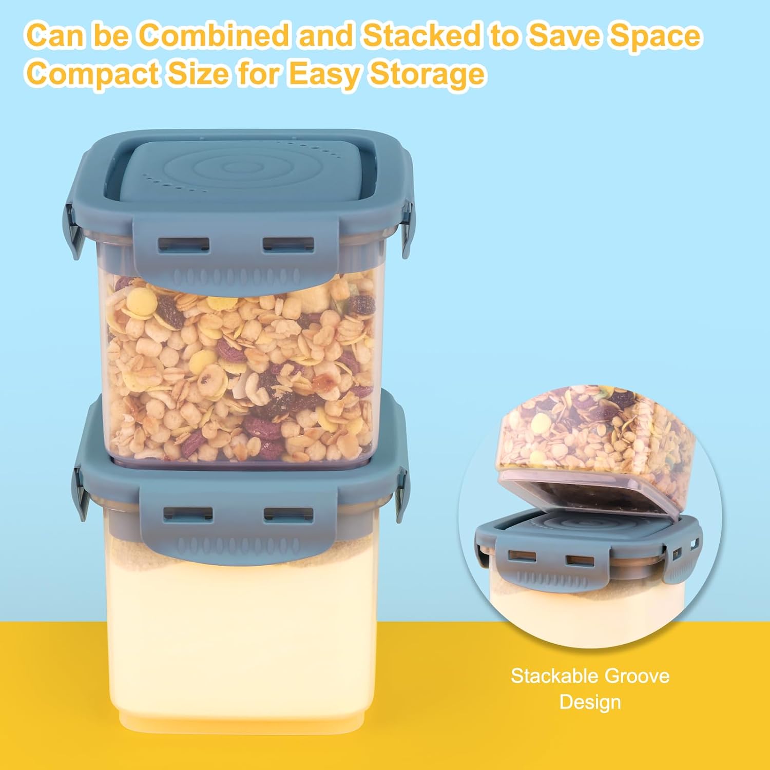Formula Dispenser On The Go, Formula Container to Go, Portable Milk Powder Kids Snack Container with Scoop for Infant Toddler Travel Outdoor Picnic - Image 6
