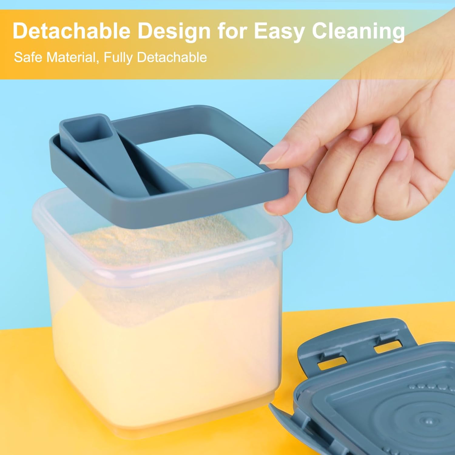 Formula Dispenser On The Go, Formula Container to Go, Portable Milk Powder Kids Snack Container with Scoop for Infant Toddler Travel Outdoor Picnic - Image 7