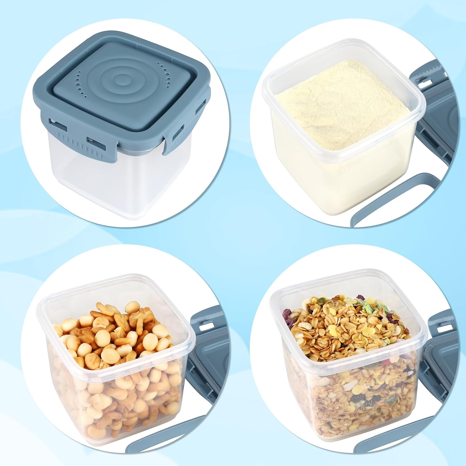 Formula Dispenser On The Go, Formula Container to Go, Portable Milk Powder Kids Snack Container with Scoop for Infant Toddler Travel Outdoor Picnic - Image 8
