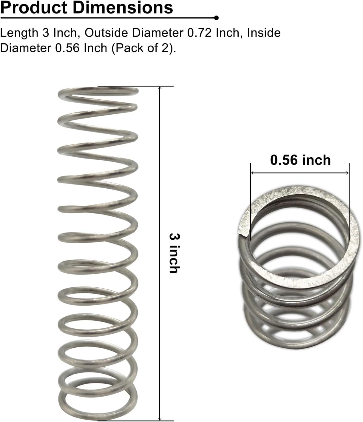 2 Pcs Part # 32193.0000 Compression Faucet Spring, Fit for Bunn 32193-2 Ultra 2 Frozen Drink Machine/Beverage Machine/Large Water Dispenser, Length 3 Inch, OD 0.72 Inch, ID 0.56 Inch - Image 4