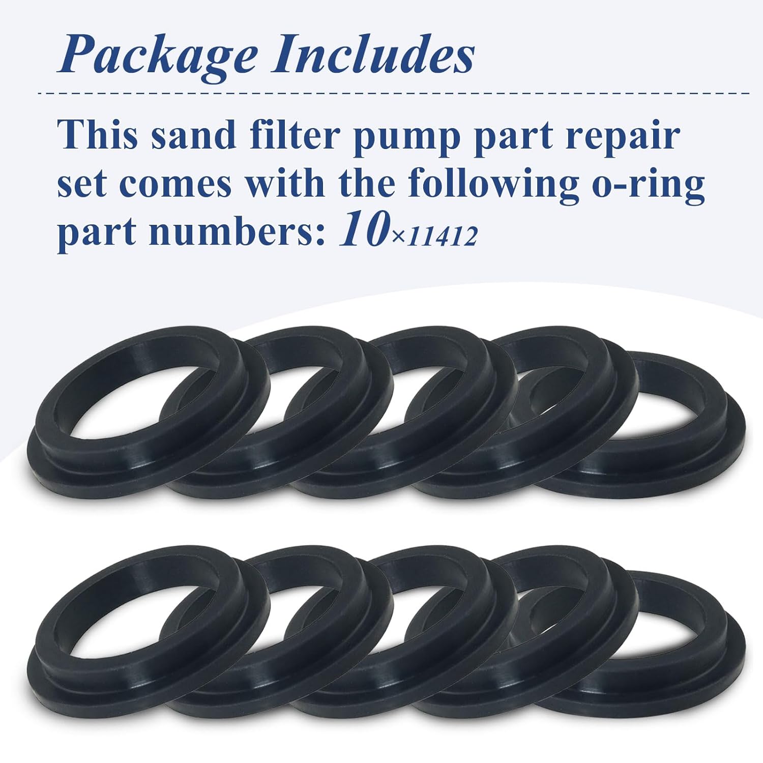 11412 Pool L-Shape O-Ring Gasket Replacement for Intex Sand Filter Pump Motor, Replaces Pool Pump Parts 11412 (10 Pcs) - Image 7