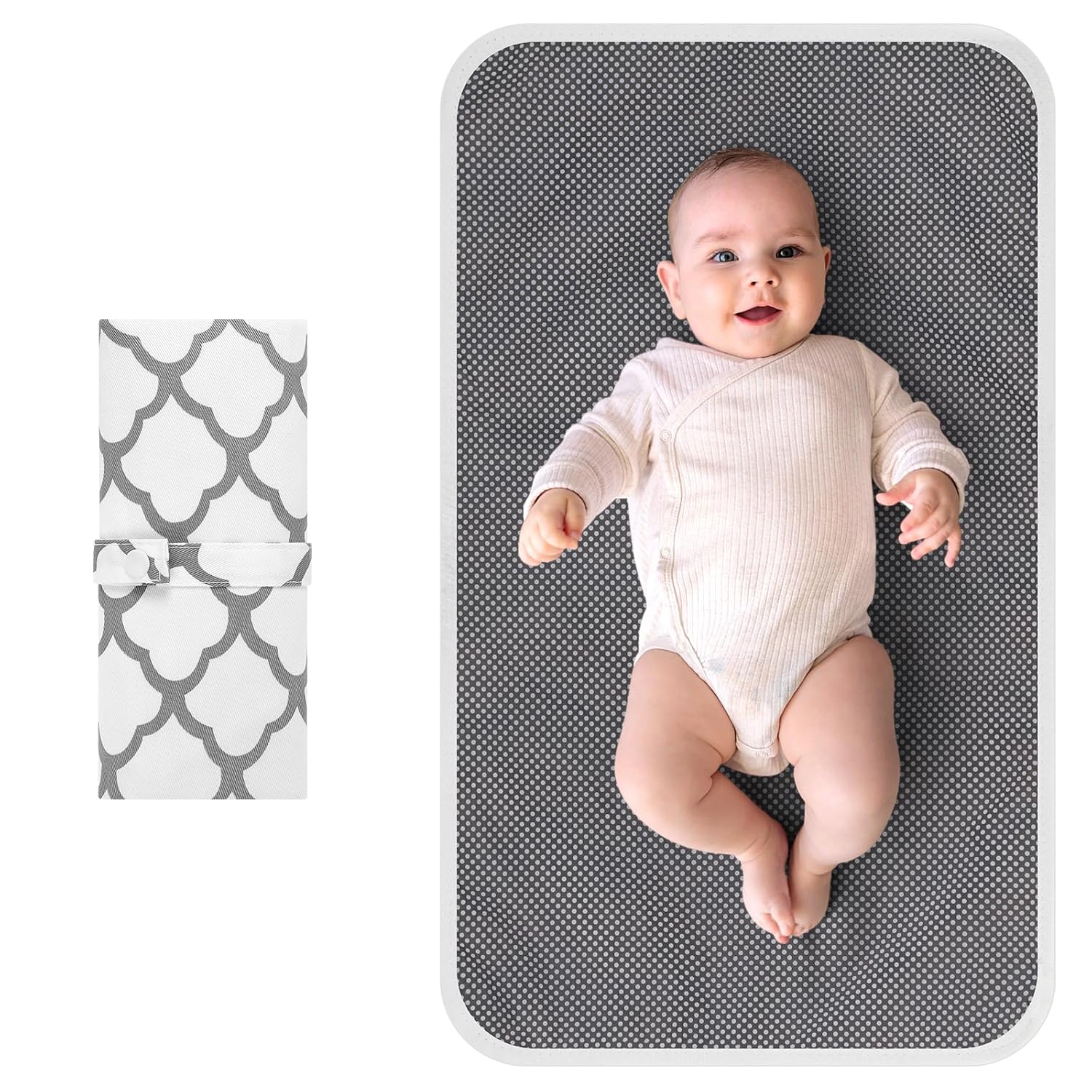 Portable Diaper Changing Pad, Waterproof Foldable Baby Changing Mat for Travel, Baby Essentials Shower Registry Gifts - Image 1