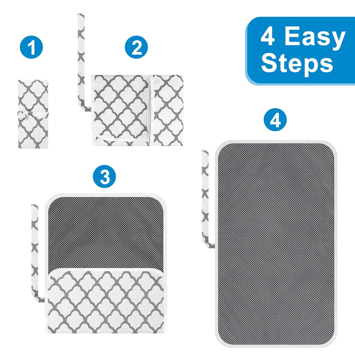 Portable Diaper Changing Pad, Waterproof Foldable Baby Changing Mat for Travel, Baby Essentials Shower Registry Gifts - Image 6