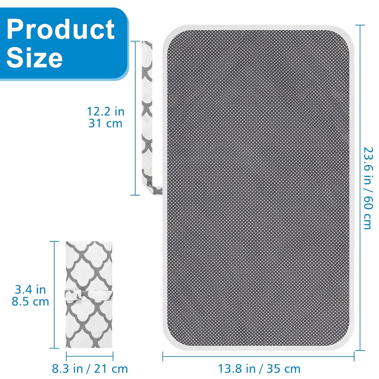 Portable Diaper Changing Pad, Waterproof Foldable Baby Changing Mat for Travel, Baby Essentials Shower Registry Gifts - Image 7
