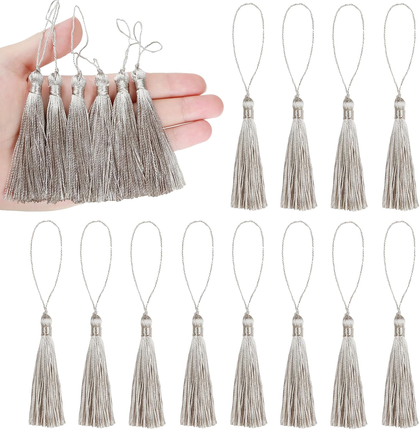 46pcs 5inch Silky Floss Carft Tassel Keychain Tassel with 2.5inch Cord Loop Earring Jewelry Making,Souvenir,DIY Accessory - Image 1