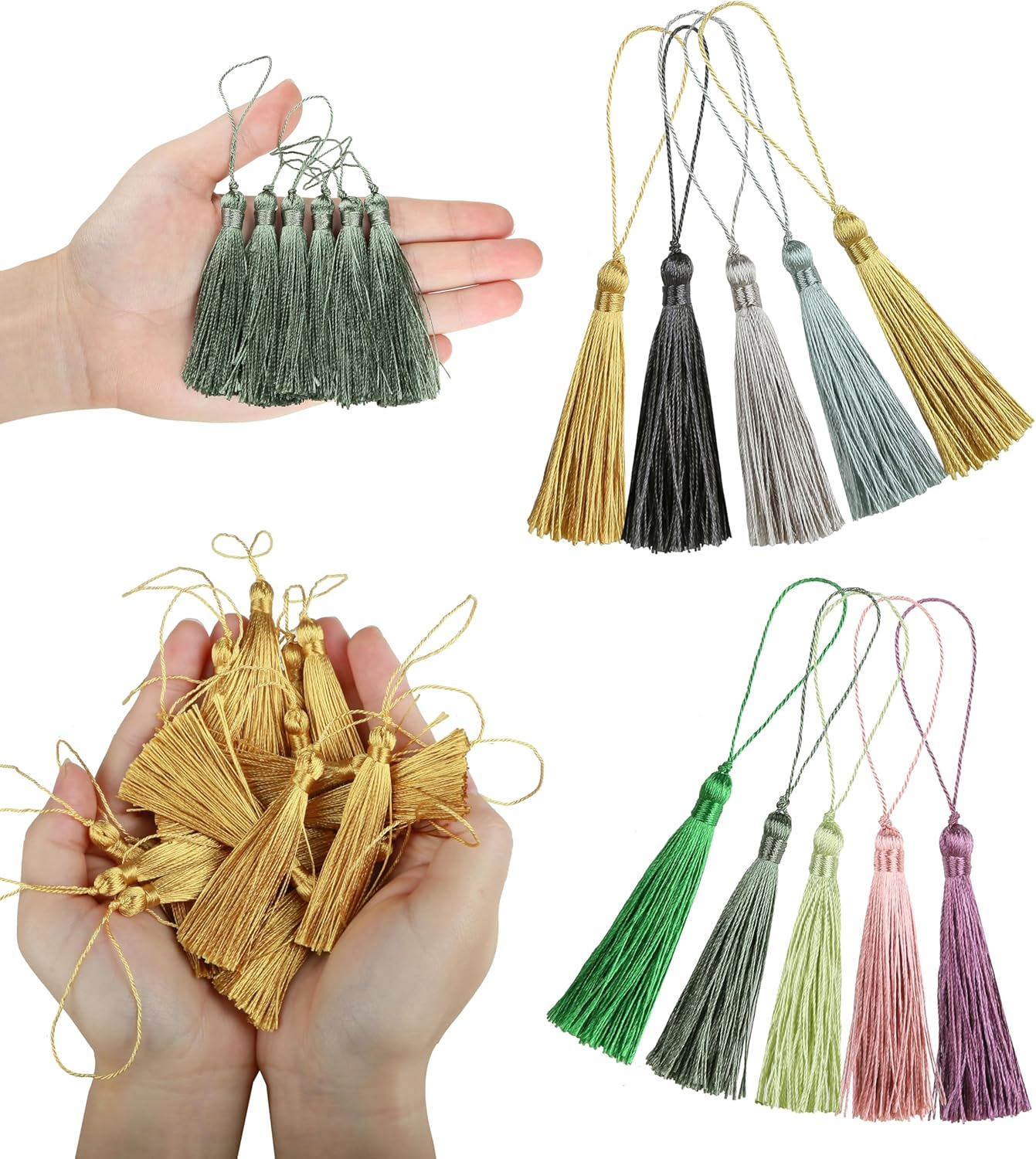 46pcs 5inch Silky Floss Carft Tassel Keychain Tassel with 2.5inch Cord Loop Earring Jewelry Making,Souvenir,DIY Accessory - Image 3