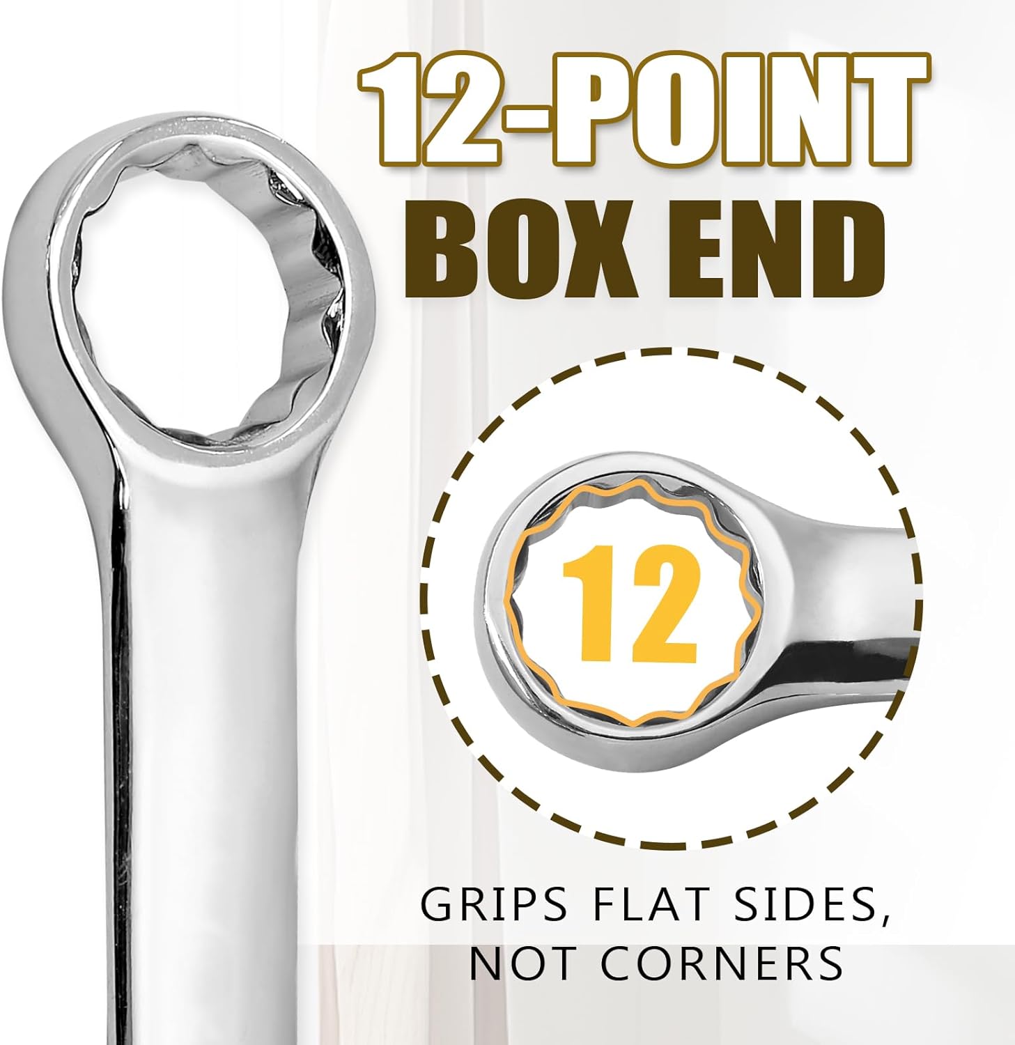 9mm Metric Wrench Industrial Combination Wrench with 12-Point Design Chrome Vanadium Steel Gear Wrenches - Image 4